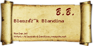 Bleszák Blandina névjegykártya